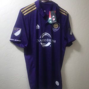 New Adidas Orlando City Soccer Jersey Men's Purple